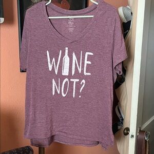 Fifth Sun Purple Wine Not? V-Neck T-Shirt